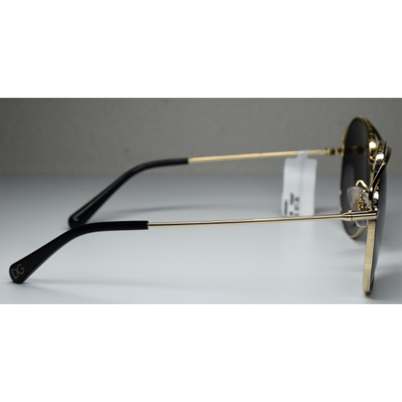 DOLCE & GABBANA DG2261 1334/87 GOLD/BLACK GREY PILOT SUNGLASSES. 58mm main image 10